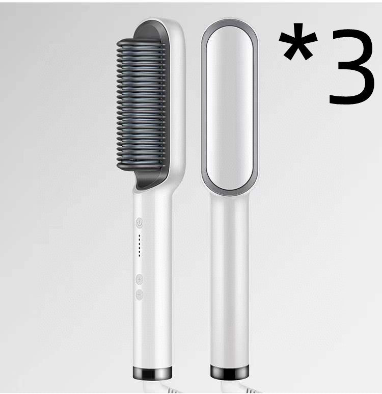 New 2 In 1 Hair Straightener Hot Comb Negative Ion Curling Tong